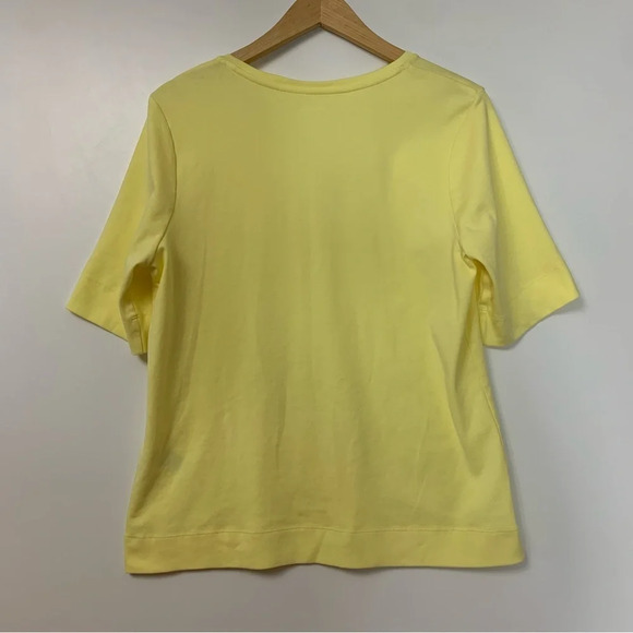 Chicos The Ultimate Tee 100% Cotton Size 2 large) Yellow  Comfort Casual Vibrant - Picture 2 of 8